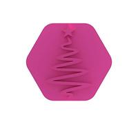 LissieLou Christmas Tree Cookie Stamp Christmas Theme Icing Fondant Embosser - Light Pink