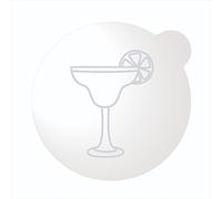 LissieLou Cocktail Glass Cookie Embosser Fiesta Icing Stamp Fondant Embosser - Clear