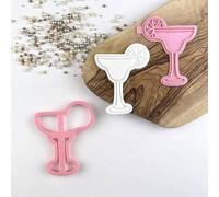 LissieLou Cocktail Glass Fiesta Cookie Cutter and Stamp Icing Stamp Fondant Embosser FiestaTheme - Light Pink