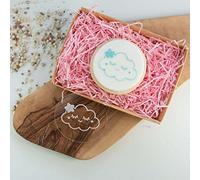 LissieLou Cute Cloud Baby Shower Cookie Embosser Baby Shower Icing Stamp Fondant Embosser - Clear