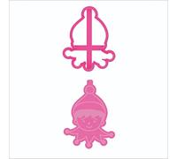 LissieLou Elf on a Shelf Face Cookie Cutter and Stamp Christmas Icing Stamp Fondant Embosser - Pink