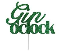 LissieLou Gin O'Clock Cake Topper Cake Topper Glitter Card Green Made in the UK…