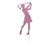 LissieLou Golfer Female Cake Topper Glitter Card Light Purple Made in the UK…