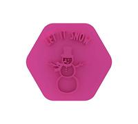 LissieLou Let It Snow Snowman Cookie Stamp Christmas Theme Icing Fondant Embosser - Light Pink