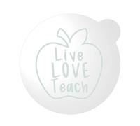 LissieLou Live Love Teach Cookie Embosser Teacher Graduation School Leavers Icing Stamp Fondant Embosser - Clear