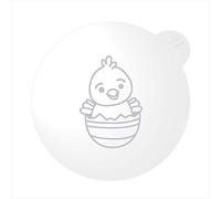 LissieLou Mini Easter Chick in Egg Cookie Embosser Easter Icing Fondant Stamp - Clear