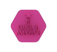 LissieLou My Grandpa is Amazing Cookie Stamp Father's Day Icing Fondant Embosser - Light Pink
