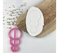 LissieLou Pretty Flower Baby Rattle Cookie Cutter Baby Shower Icing Stamp Fondant - Light Pink