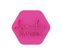 LissieLou Ramadan Kareem Cookie Stamp Eid Ramadan Celebrations Icing Stamp Fondant Embosser - Light Pink