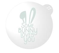 LissieLou Some Bunny Loves You Cookie Embosser Happy Easter Icing Fondant Stamp - Clear