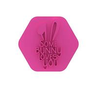 LissieLou Some Bunny Loves You Cookie Stamp Happy Easter Icing Fondant Embosser - Light Pink