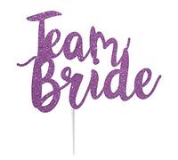 LissieLou Team Bride Swirly Hen Party Cake Topper Glitter Card Light Purple Made in the UK…