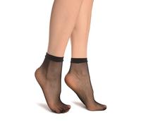 LissKiss Black Fishnet Ankle High Socks - Black Fishnet Socks