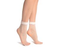 LissKiss White Fishnet Ankle High Socks - White Fishnet Socks