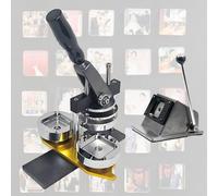 Lissontine 2x2inch Square Fridge Magnets Badge Maker Machine 50x50mm DIY Photo Refrigerator Sticker Magnet Press Machine+paper Cutter+100PCS Materials Machine+Cutter+100pcsMaterials