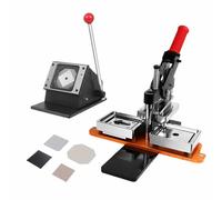 Lissontine DIY Button Press, Fridge Magnet Maker, Cardboard & Acrylic Compatible, With Paper Cutter+100PCS Materials, Ideal for Custom Party Favors 2.5×2.5inMachine+PaperCutter+100pcsMaterials