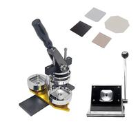 Lissontine DIY Button Press, Fridge Magnet Maker, Cardboard & Acrylic Compatible, With Paper Cutter+100PCS Materials, Ideal for Custom Party Favors Machine+Cutter+100pcsMaterials