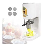 Lissontine Ice Cream and Soft Serve Maker, 7.4-7.9 Gal/Hr Commercial Spaghetti Ice Cream Press, Gelato Machine with 4 Shape Molds, Ice Cream Noodle Maker White