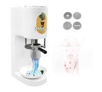Lissontine Italian Gelato Ice Cream Spaghetti Making Machine, 80W Commercial Ice Cream Extruder with 4 Molds, Stainless Steel Hopper, One-Touch Start for Dessert Stores White