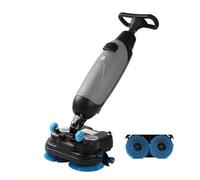 Lissontine Multi-functional Floor Buffer Polisher Machine, Commercial Floor Washer, Dual Brush, Cordless Electric Floor Cleaner, Efficient Cleaning for Home and Commercial Spaces Grey