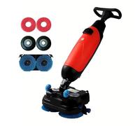 Lissontine Multi-functional Floor Buffer Polisher Machine, Commercial Floor Washer, Dual Brush, Cordless Electric Floor Cleaner, Efficient Cleaning for Home and Commercial Spaces Red