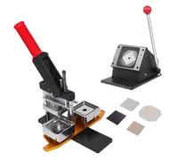 Lissontine Photo Magnet Machine, DIY Fridge Magnets Pin Maker Machine, With 100 Sets of Consumables+ Paper Cutter Machine, Button Badge Maker 2.5×2.5inMachine+PaperCutter+100pcsMaterials