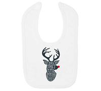 List of Reindeer Names Deer Outline [BCX] Cotton Baby bib - White