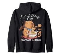 List Of Things I Like Capybara Ramen Kids Boys Kawaii Girls Zip Hoodie