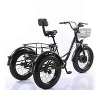 LISTaRSw 20'' Ricycle for Adults (3 Speed) + 48v Removable Battery, Fat Tire off Road Tricycles + Shopping Basket (20''x9''x12''), Adult Wheeled Bikes
