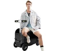 LISTaRSw 28l Smart Electric Luggage Rack, Rideable Electric Luggage for Adults, Removable Battery(37v/2.6ah), with USB Port and TSA Lock, Aluminum Alloy Black