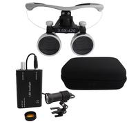LISTaRSw 3.5x Dental Loupe, Binocular Loupe, Portable Magnifying Glass, Dental Loupes with LED Headlight, Working Distance:320mm-420mm, For Dentistry, Jeweler, Hobby Silver1