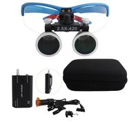 LISTaRSw 3.5x Dental Loupe with LED Headlight, Binocular Loupe - Working Distance:320mm-420mm, Portable Magnifying Glass, Dental Loupes, Field of View: 60mm Blue2