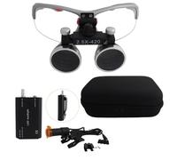 LISTaRSw 3.5x Dental Loupe with LED Headlight, Binocular Loupe - Working Distance:320mm-420mm, Portable Magnifying Glass, Dental Loupes, Field of View: 60mm Silver2
