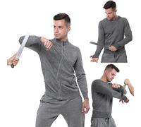 LISTaRSw Cut-Proof and Stab-Proof Vest - Wear-Resistant/Cut-Resistant, Single-Sided Knitted Zipper Jacket, Bite-Proof Tear-Proof Stab-Proof T-Shirt, For Protect Personal Safety Grey-L