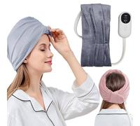 LISTaRSw Electric Air Pressure Head Massager with Remote Control, Adjustable Size Head Wrap, 6-Zone Scalp Massager, 3-Temper Adjustment (42-50℃) & 3 Massage Modes, For Stress Relaxation Grey