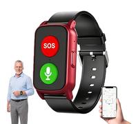 LISTaRSw Fall Detection Smart Watch for Seniors Red