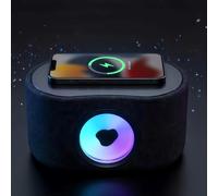 LISTaRSw Ferrofluid Bluetooth Speaker, 50w Powerful Magnetic Fluid Dancing Sound Visualizer with 15w Wireless Charging & LED Light, Rhythm Reactive Desk Tech Gadget for Office and Study Black