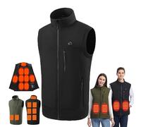 LISTaRSw M-4xl Heated Jacket with 3 Temperature Levels, Heated Vest for Men and Women, Thermal Vest with 9 Heating Zones, USB Charging Heating Clothing Black-M
