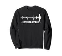 Listen To My Beat Plane Heartbeat Rhythm Line Sky Sweatshirt
