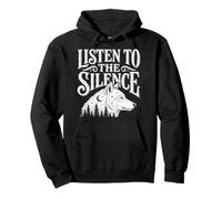 Listen To The Silence Wolf Hiking Camping Wildlife Outdoor Pullover Hoodie