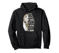 Listen To The Wind It Talks Listen To The Silence - Wolf Pullover Hoodie