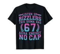 Listen Up Rizzlers This Sigma Has 67 Aura Energy Six Seven Value Graphic T-Shirt, Men, Black, S