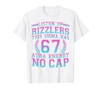 Listen Up Rizzlers This Sigma Has 67 Aura Energy Six Seven Value Graphic T-Shirt, Men, White, M