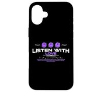 Listen With Love - Urban Typography Streetwear Case for iPhone 16 Plus