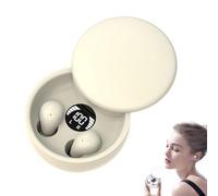 Listenings Digital Mini Headphones, Mini Invisible Wireless Earbuds, Bluetooth 5.4 Headphones In Ear with Noise Cancelling Mic, Waterproof Sleep Earbuds, True Wireless Earbuds for Sleeping (Beige)