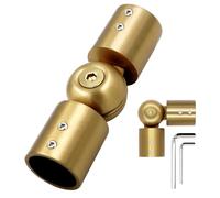 LISTENJIALE Window Curtain Rod Corner Connector 1 pcs, Adjustable Corner Curtain Rod Connector for 1 Inch Bay Window(Gold)