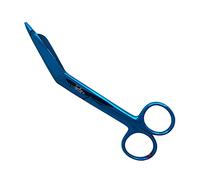 Lister Bandage Scissors with Blunt Angled Blade for EMT, Nurses & Vets | Blue Stainless Steel Bandage Scissors 14cm