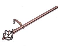 Lister Cartwright 19 mm Curtain Pole for Windows, Extendable 210-320 cm, Antique Copper Metal Rod with Cage Finials, Adjustable Drapery Pole for Eyelet Curtains, Living Room,Bedroom Non Slip