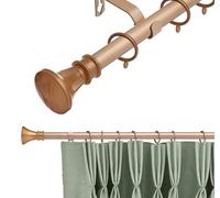 Lister Cartwright 19 mm Extendable Metal Curtain Pole Rods - Bronze (Bell Finials, 70-120 cm)