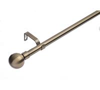 Lister Cartwright 19 mm Extendable Metal Curtain Poles, Antique Brass (Ball Finials, 210 - 320 Cm)